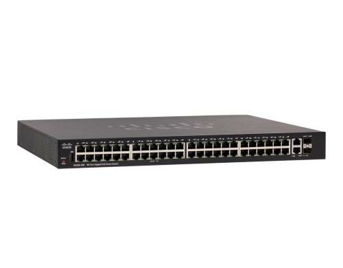 Cisco SG250-50P: 50 Port Smart Switch 48xGE, 48xPoE+ (375W), 2xSFP/RJ45 shared