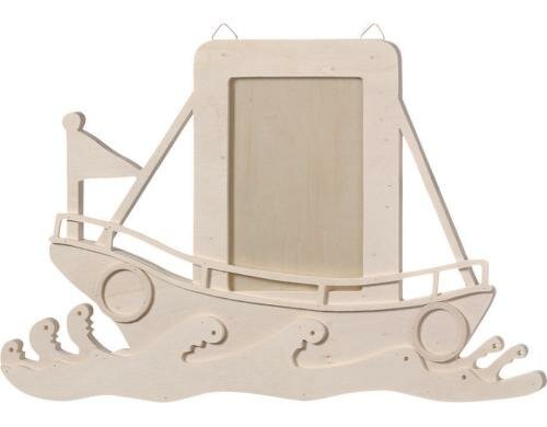 Knorr Prandell Bilderrahmen Schiff Grösse 40x25cm, Naturholz, zum bemalen