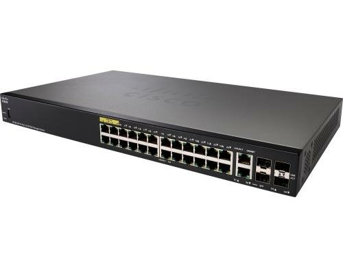 Cisco SF350-24P: 24 Port Managed Switch 24xFE, 24xPoE+ (185W), 2xSFP, 2xSFP/RJ45 1G