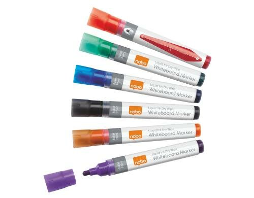 Nobo Liquid Ink Boardmarker mehrfarbig 12 Stk., farbintensives Schriftbild,