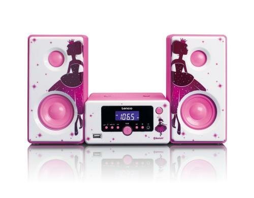 Lenco MC-020, Micro Hifi Anlage Bluetooth, USB, Aux, pink