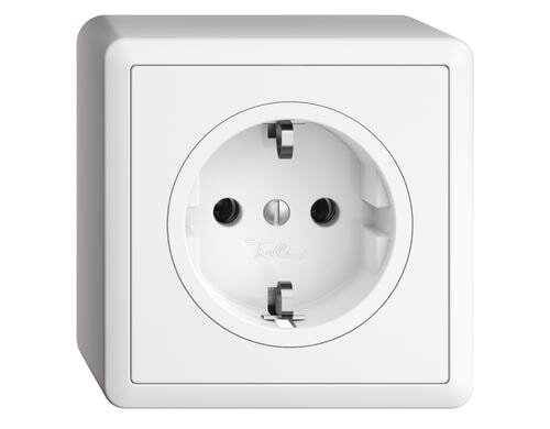 Feller EDIZIOdue Steckdose 1xSchuko, AP, ws 16A, 74x74x54mm
