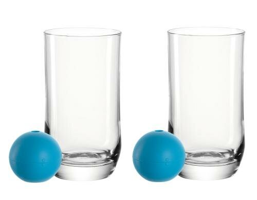 Leonardo Glas mit Eiswürfelform Limito 4tlg HxD: 13x7cm Vol: 380ml