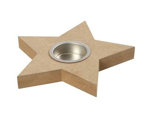 Creativ Company Holzartikel Teelicht 1 Stück, Lochgrösse 40 mm, D: 15 cm