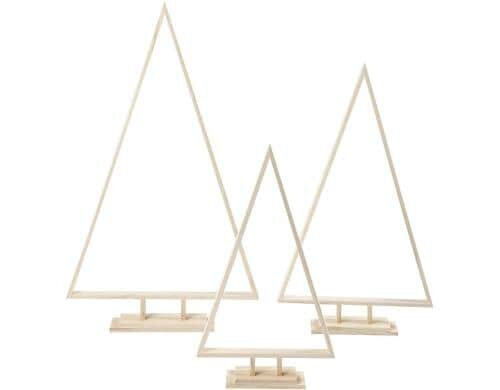 Creativ Company Holzfigur Weihnachtsbäume 3 Stück, H: 40 + 50 + 60 cm
