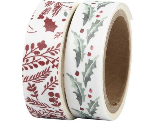 Creativ Company Washi-Tape Weihnachten 15 mm x 4 m, 2 Rollen