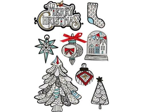 Creativ Company Weihnachtssticker3D 32-80 x 25-65 mm, 8 Stück