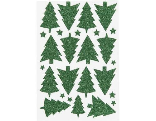 Creativ Company Weihnachtssticker Glitzer 1 Blatt 12 x 18.5 cm grün