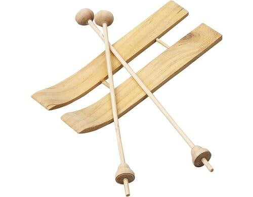 Creativ Company Miniaturfiguren Ski mit Stöcken, 11 x 3.8 cm, 3 Stück