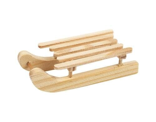 Creativ Company Miniaturfiguren Holzschlitten, 6.5 x 2.5 cm, 2 Stück