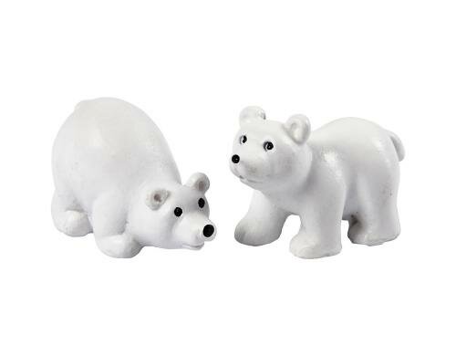 Creativ Company Miniaturfiguren Eisbären, 30 x 45 mm, 2 Stück