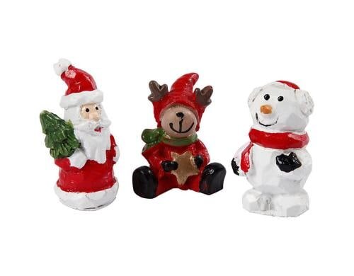 Creativ Company Miniaturfiguren Weihnachtsfiguren, 35 x 10 mm, 3 Stück