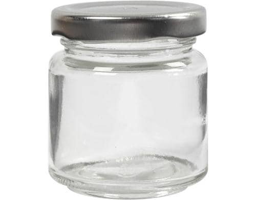 Creativ Company Klarglas mit Schraubdeckel 100 ml, 6.5 x 5.7 cm, 12 Stück