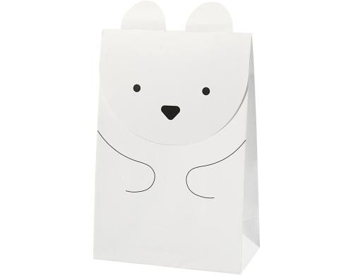Creativ Company Geschenktüte Eisbär 6 Stück, 6 x 12 x 18 cm