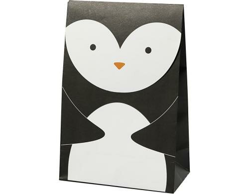 Creativ Company Geschenktüte Pinguin 6 Stück, 6 x 12 x 18 cm