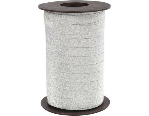 Creativ Company Geschenkband weiss Glitzer Kräuselband, B 10 mm, L 100 m
