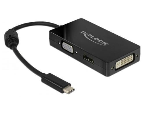 Delock Adapter USB Type-C Stecker VGA / HDMI / DVI Buchse schwarz