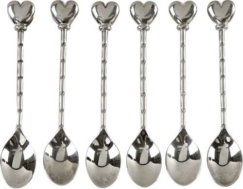 Hoff Interieur Löffel Herz 6er Set 11x2cm, versilbert