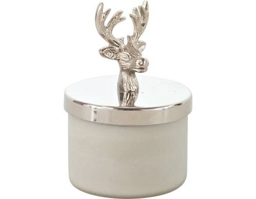 Hoff Interieur Kerzendose Hirsch ø7cm; Höhe 5cm( mit Deckel 11,5cm)