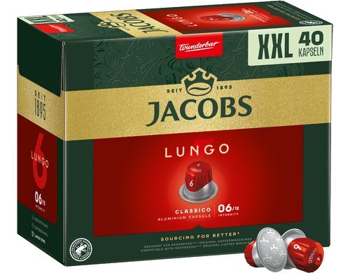 Jacobs Kaffeekapseln Lungo 6 Classico 1 Packung à 40 Portionen