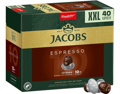 Jacobs Kaffeekapseln Espresso 10 Intenso 1 Packung à 40 Portionen