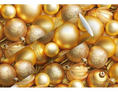 B+C Geschenkpapier Balls gold 2m x 70 cm, 80 g/m2