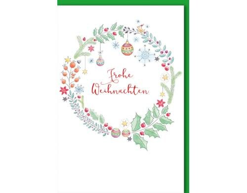 Weihnachtskarte Kranz 11.5 x 17 cm