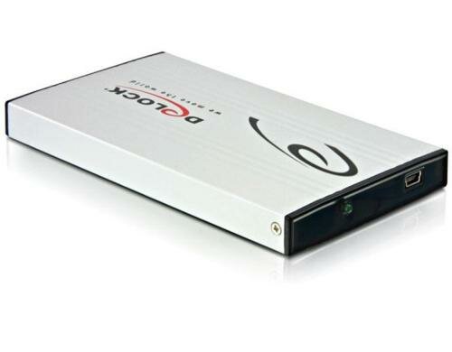 Delock 42467 2.5 Externes Gehäuse SATA HDD für Sata HDDs/SSDs, Typ-B Mini USB 2.0
