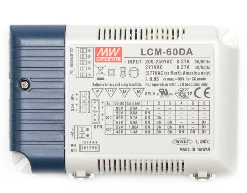 Mean Well LED-Treiber Konstantstrom DALI LCM-60DA, 2 - 90 V DC, 500 - 1400mA - 60W