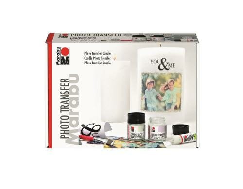 Marabu Photo Transfer Set Candle Transfer eigener Motive auf Kerzen