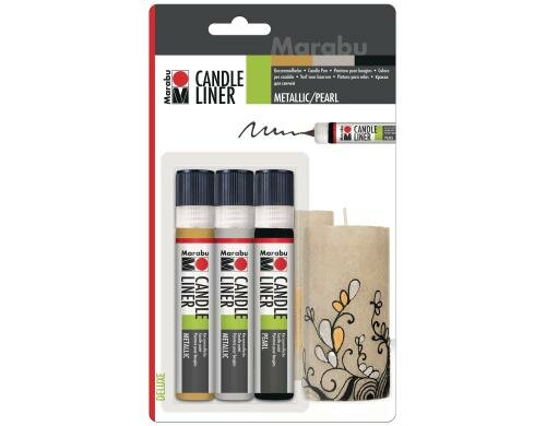 Marabu Kerzenmalfarbe 3 x 25 ml Metallic