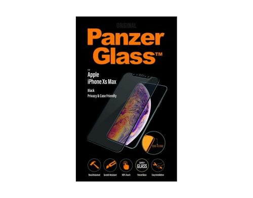 Panzerglass Displayschutz CF Privacy black für iPhone XS Max  Edge-to-Edge