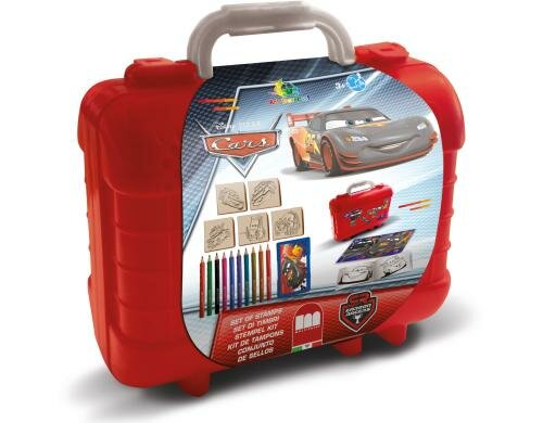 Multiprint Travel Set Cars 5 Stempel+Kissen+10 Farbstifte+Sticker+Book