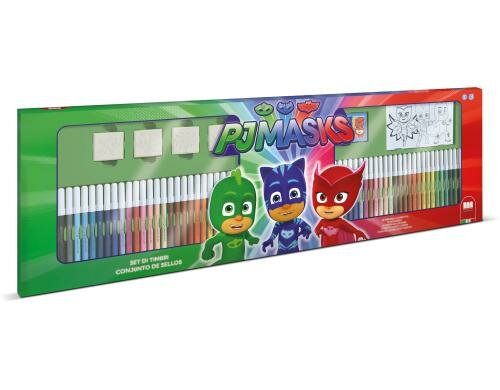Multiprint Mega Coloring PJMASKS 4 Stempel+Kissen+60 Filzstifte+Book