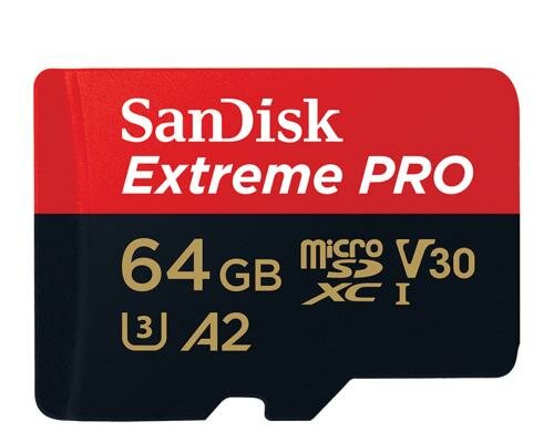SanDisk microSDXC Card 64GB ExtremePro A2 lesen 170MB/s, schreiben 90MB/s, inkl.Adap