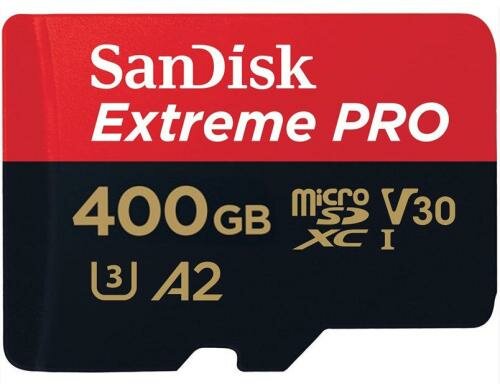SanDisk microSDXC Card 400GB ExtremePro A2 lesen 170MB/s, schreiben 90MB/s, inkl.Adap