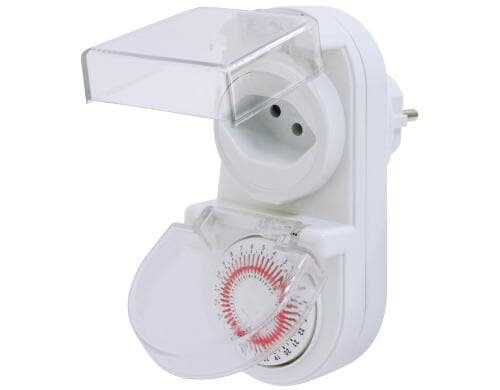 Timer Mechanisch IP44, 24h Zyklus weiss, T12/T13 Schaltmögl. 30min