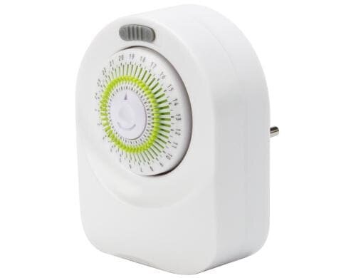 Timer Mechanisch IP20, 24h Zyklus weiss, Schaltm. 30min, 270° drehb. Stecker