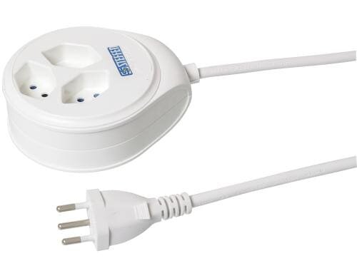 STEFFEN STEBA DISC Steckerleiste 3xT13 W Rund, Resetschalter, 1.5m, weiss