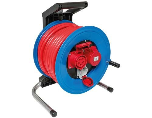 STEFFEN BAUFLEX CEE-Kabelrolle GR1 30m, 5x2.5mm2, Stecker CEE16/5, rot