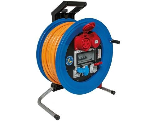 STEFFEN CEE-Kabelrolle GR2 25m, 5x4mm2, Stecker CEE32/5, orange