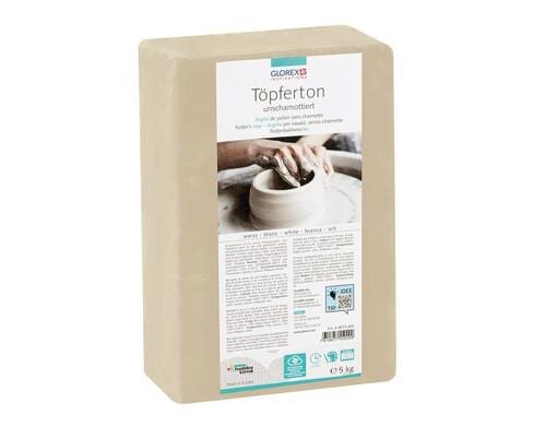 Glorex Töpferton 5 kg weiss
