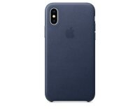 Apple iPhone Xs Leder Case Midnight Blue aus hochwertigem...