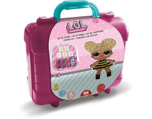 Multiprint Travel Set LOL 5 Stempel+Kissen+10 Farbstifte+Sticker+Book
