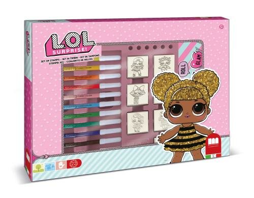 Multiprint Maxi Box LOL 7 Stempel+Kissen+12 Filzstifte+Lineal+Book