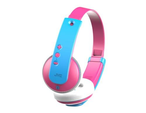 JVC HA-KD9BT Bluetooth On-Ear Kinderkopfhörer, pink-hellblau