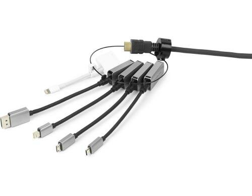 VivoLink Pro HDMI Adapter Ring w/cable LN, USB-C, Mini HDMI, DP, Mini DP, HDMI
