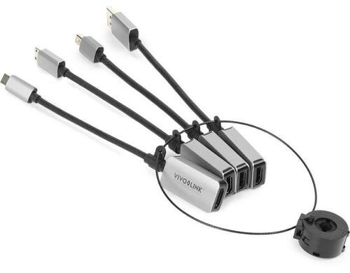 VivoLink Pro HDMI Adapter Ring w/cable USB-C, Mini HDMI, DP, Mini DP, HDMI