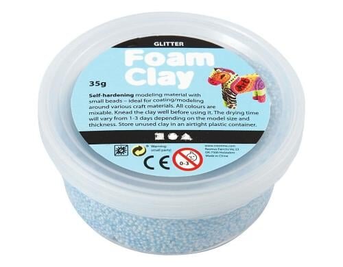 Creativ Company Foam Clay 35g, Glitzer hellblau