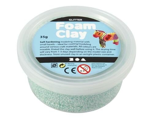Creativ Company Foam Clay 35g, Glitzer hellgrün